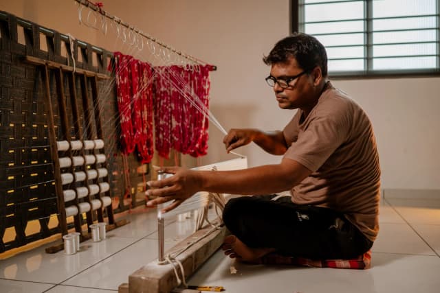 Traditional Patola saree showcasing double ikat weave