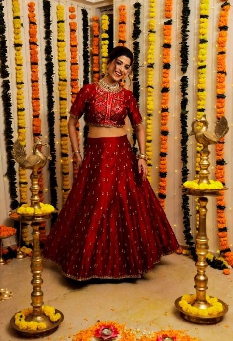 Crimson Heritage Lehenga